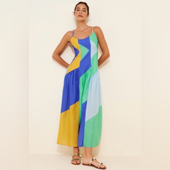 Anthropologie Dresses & Skirts - Anthropologie Celandine Drop-Waist Midi Dress color block size medium